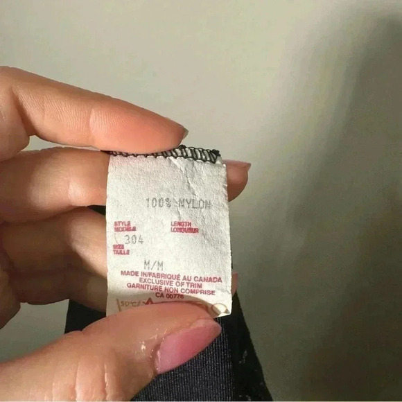 Vintage goth nylon and lace heart  neckline cami tank M - Picture 5 of 5